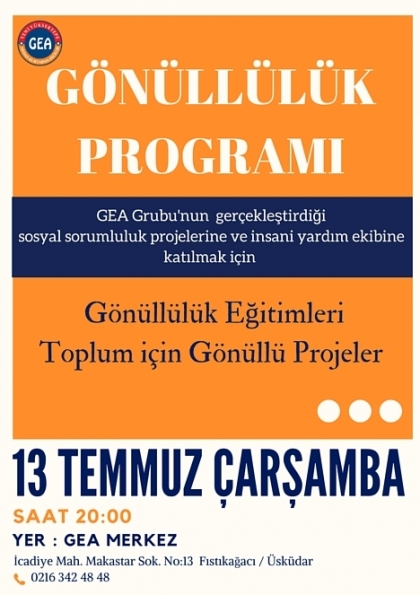 GÖNÜLLÜLÜK PROGRAMI Etkinlik Afişi