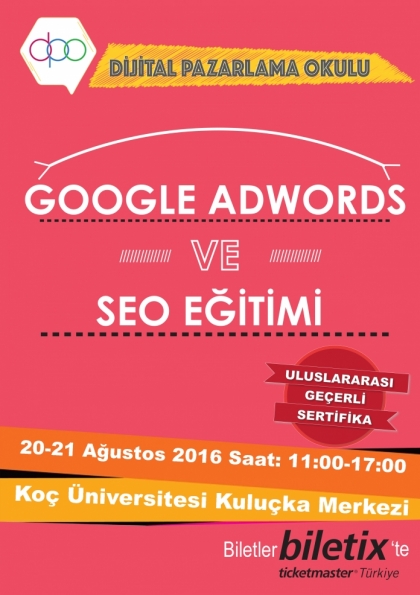 Google AdWords ve SEO Eğitimi Etkinlik Afişi