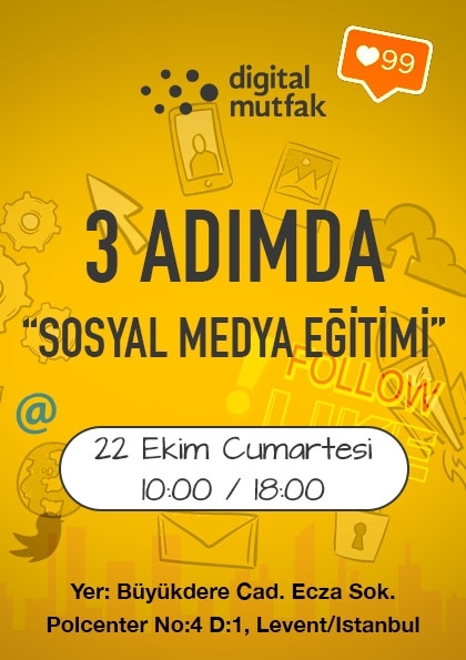 3 Adımda "Sosyal Medya Eğitimi" Etkinlik Afişi