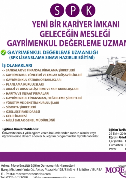 Gayrimenkul Değerleme Uzmanlığı Eğitimi Etkinlik Afişi