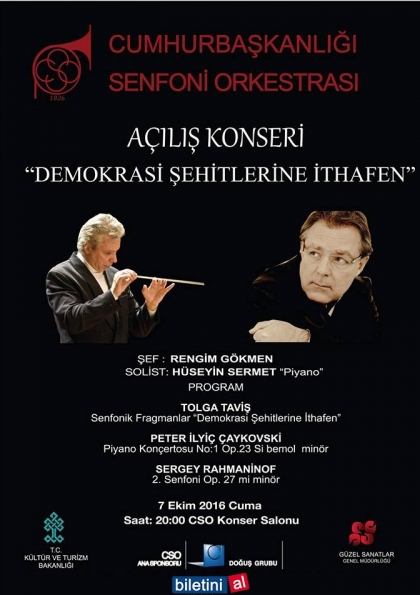 C.S.O. - Açılış Konseri ''Demokrasi Şehitlerine İthafen'' Etkinlik Afişi