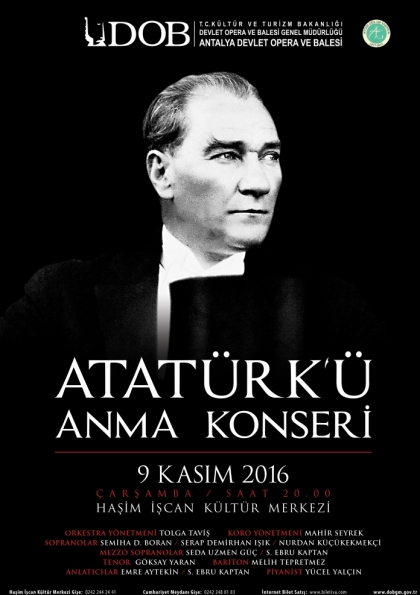 ATATÜRK'Ü ANMA KONSERİ Etkinlik Afişi