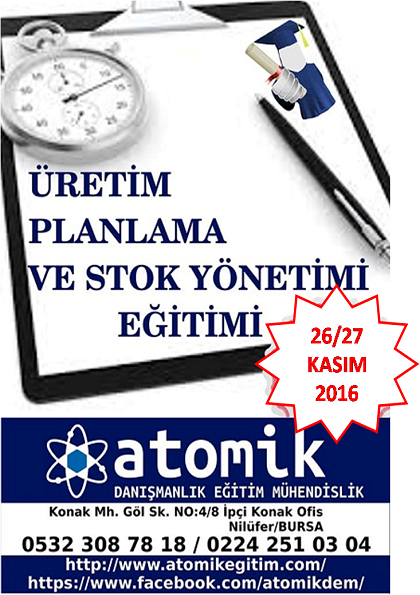 Üretim Planlama ve Stok Yönetimi Eğitimi Etkinlik Afişi