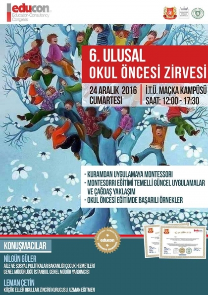 Sertifikalı 6. Ulusal Okul Öncesi Zirvesi: “Montessori” Etkinlik Afişi