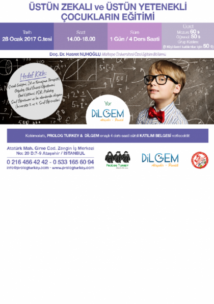 ÜSTÜN ZEKALI ve ÜSTÜN YETENEKLİ ÇOCUKLARIN EĞİTİMİ Etkinlik Afişi