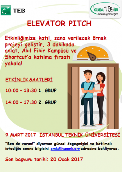 TEB ile Elevator Pitch Etkinlik Afişi