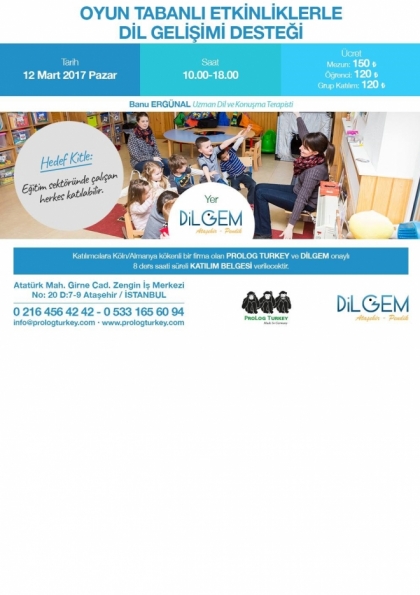 Oyun Tabanlı Etkinliklerle Dil Gelişimi Desteği Etkinlik Afişi