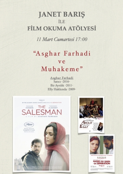 Janet Barış ile Film Okuma Atölyesi "Asghar Farhadi ve Muhakeme" Etkinlik Afişi