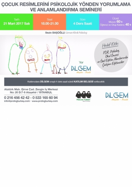 Çocuk Resimlerini Psikolojik Yönden Yorumlama ve Anlamlandırma Etkinlik Afişi