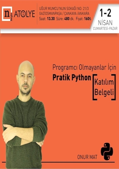 Programcı Olmayanlar için Pratik Python Etkinlik Afişi