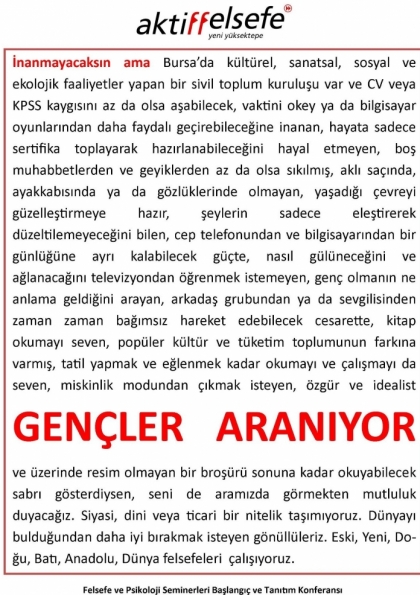 Gençler Aranıyor! Etkinlik Afişi