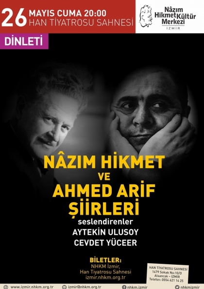 Nazım Hikmet ve Ahmet Arif Şiirleri Dinletisi Etkinlik Afişi