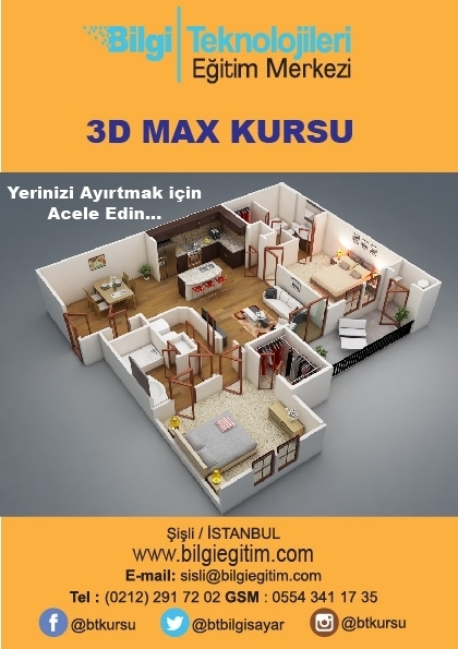 3D Max Kursu Etkinlik Afişi