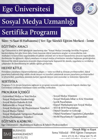 Sosyal Medya Uzmanlığı (EU) Etkinlik Afişi