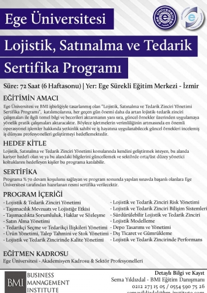 Lojistik, Satınalma ve Tedarik Zinciri Yönetimi (EU) Etkinlik Afişi