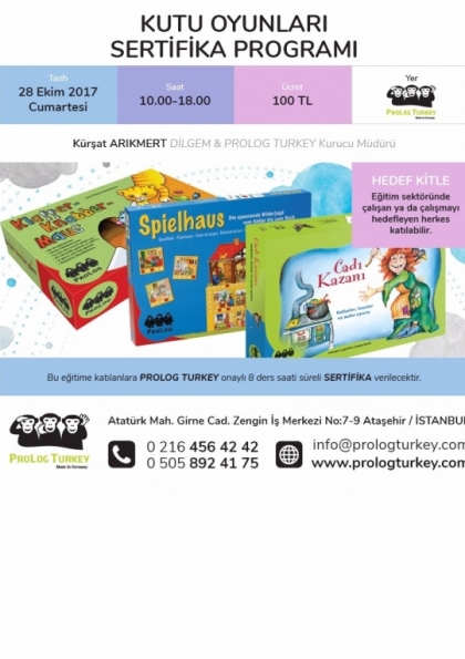 KUTU OYUNLARI SERTİFİKA PROGRAMI Etkinlik Afişi