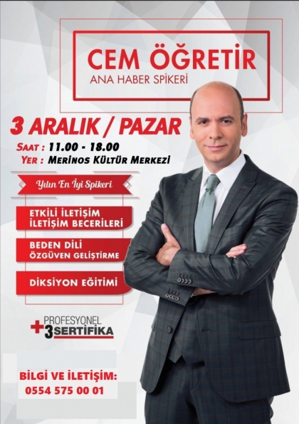 Cem Öğretir Semineri 3 Sertifika Bursa Etkinlik Afişi