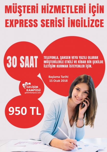 Müşteri Hizmetleri İçin Express Serisi İngilizce Etkinlik Afişi
