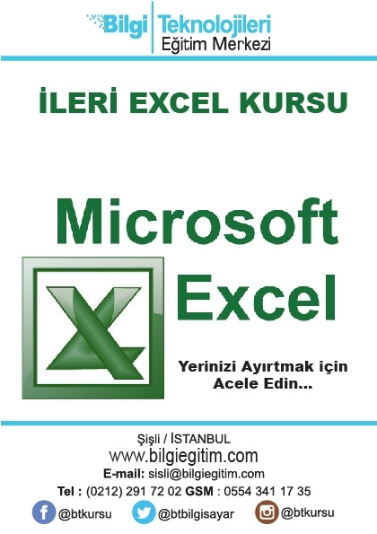 Uygulamalı ve Öğretme Garantili İleri Excel Eğitimi Etkinlik Afişi