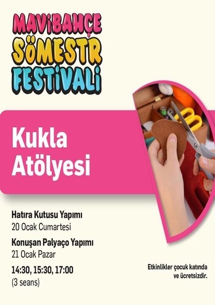 Mavibahçe Sömestr Festivali Kukla Atölyesi Etkinlik Afişi