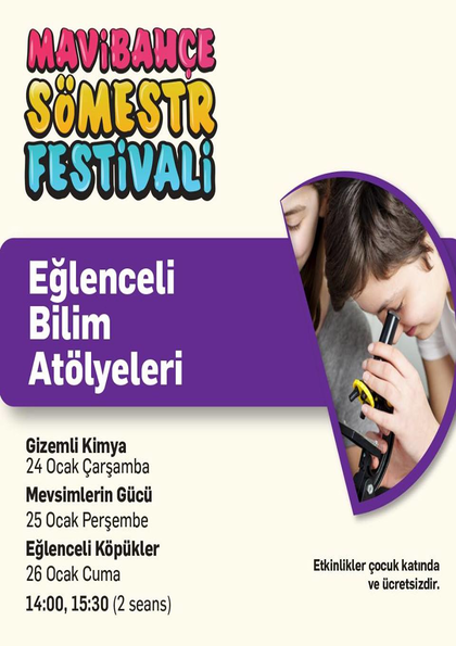 Mavibahçe Sömestr Festivali Eğlenceli Bilim Atölyeleri Etkinlik Afişi