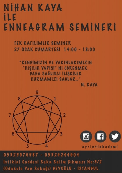 Nihan Kaya ile Enneagram Semineri Etkinlik Afişi