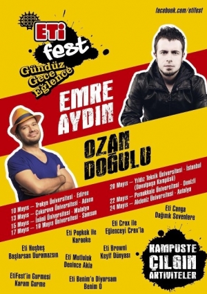 ETİ Fest Emre Aydın Ozan Doğulu Konserleri Etkinlik Afişi