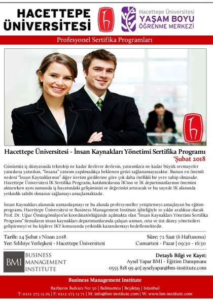 Hacettepe Üniversitesi - İnsan Kaynakları Yönetimi Sertifika Programı Etkinlik Afişi