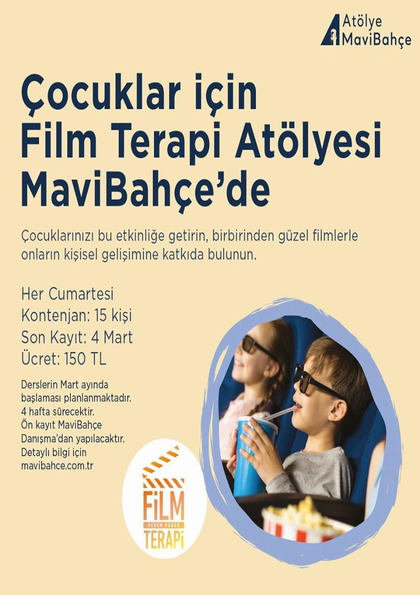 Çocuklar İçin Film Terapi Atölyesi MaviBahçe'de Etkinlik Afişi