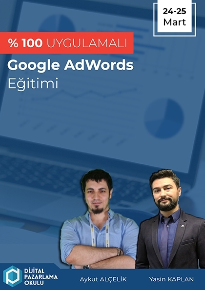 %100 Uygulamalı Google AdWords Eğitimi Etkinlik Afişi