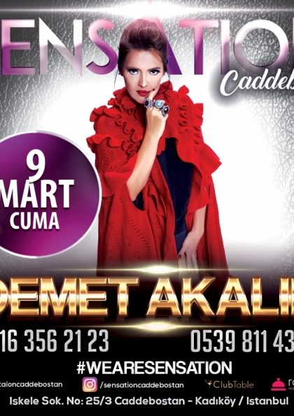 SENSATION CADDEBOSTAN'DA 9 MART DEMET AKALIN KONSERİ Etkinlik Afişi