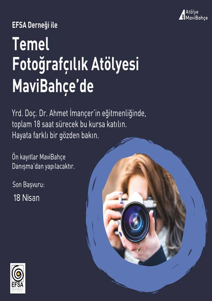 Temel Fotoğrafçılık Atölyesi MaviBahçe'de Etkinlik Afişi