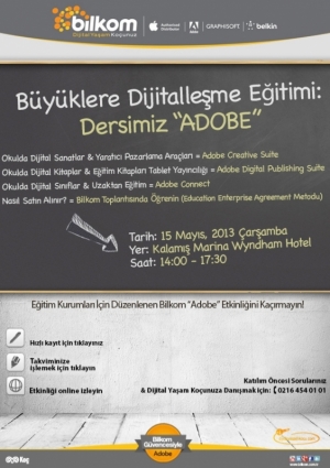 Büyüklere Dijitalleşme Eğitimi: Dersimiz Adobe Etkinlik Afişi