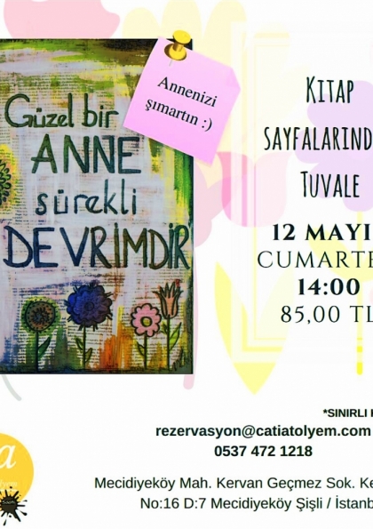 Çatıatölyem Kitap Sayfalarından Tuvale Etkinlik Afişi