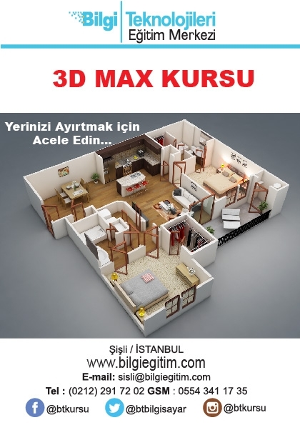 Proje Uygulamalı 3D Max Kursu Etkinlik Afişi