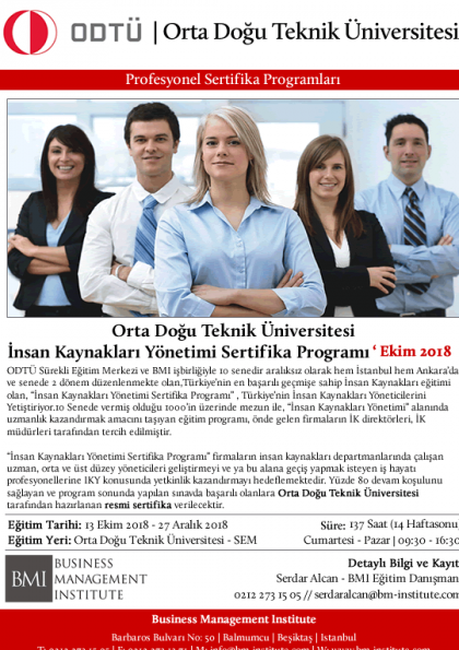 Orta Doğu Teknik Üniversitesi - İnsan Kaynakları Yönetimi Sertifika Programı Etkinlik Afişi