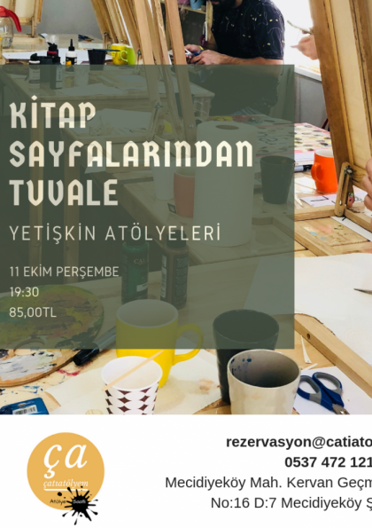 Çatıatölyem Kitap Sayfalarından Tuvale Atölyesi Etkinlik Afişi