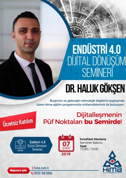 Hidrokon Mühendislik Akademisi Endüstri 4.0 Dijital Dönüşüm Semineri Etkinlik Afişi