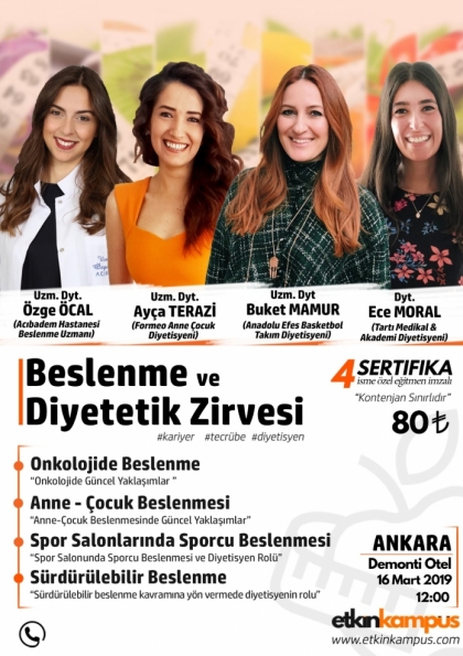 Ankara Beslenme ve Diyetetik Zirvesi Etkinlik Afişi