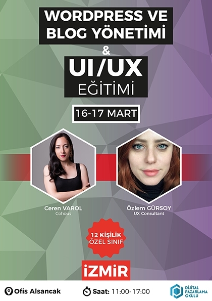 WordPress ve Blog Yönetimi Eğitimi & UI/UX Eğitimi [İzmir] Etkinlik Afişi
