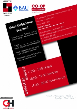 Şirket Değerleme Semineri - Keiretsu Forum İstanbul Etkinlik Afişi