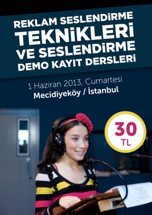 Reklam Seslendirme Teknikleri ve Seslendirme Demo Kayıt Dersleri Etkinlik Afişi