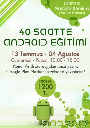 40 Saatte Android Eğitimi Etkinlik Afişi