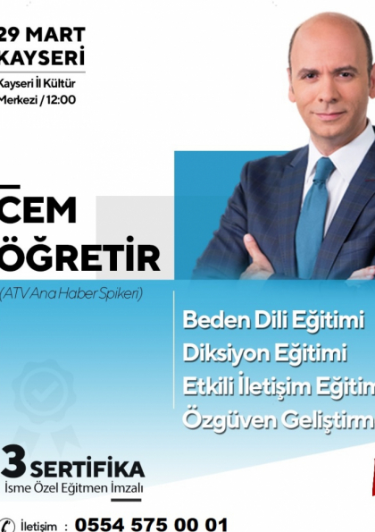 Cem Öğretir Semineri Kayseri Etkinlik Afişi