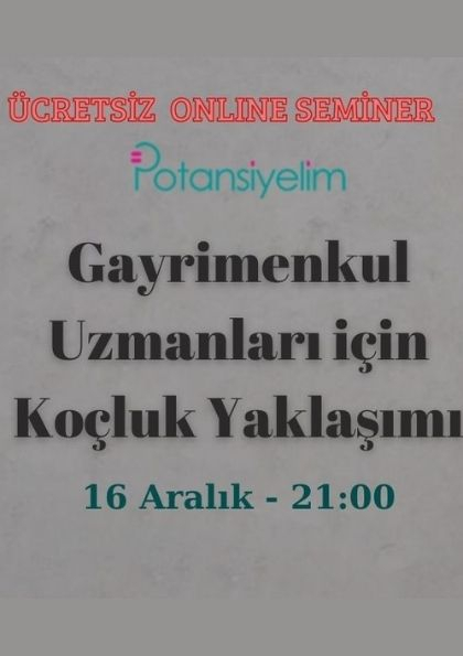 Gayrimenkul Uzmanları için Koçluk Yaklaşımı Etkinlik Afişi