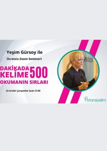 Dakikada 500 Kelime Okumanın Sırları Etkinlik Afişi