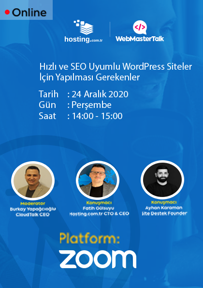 Hızlı ve SEO Uyumlu WordPress Siteler İçin Yapılması Gerekenler Etkinlik Afişi