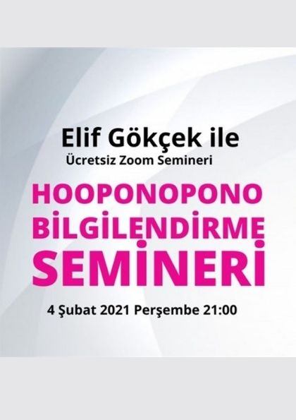 Hooponopono Bilgilendirme Semineri Etkinlik Afişi