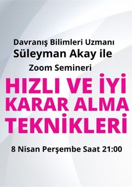 Hızlı ve İyi Karar Alma Teknikleri Etkinlik Afişi