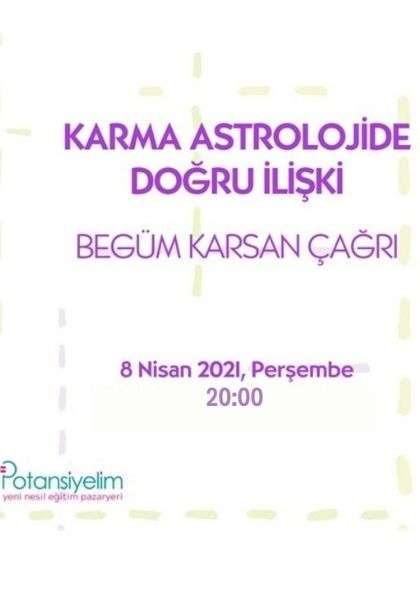 Karma Astrolojide Doğru İlişki (Ücretsiz Zoom Semineri) Etkinlik Afişi